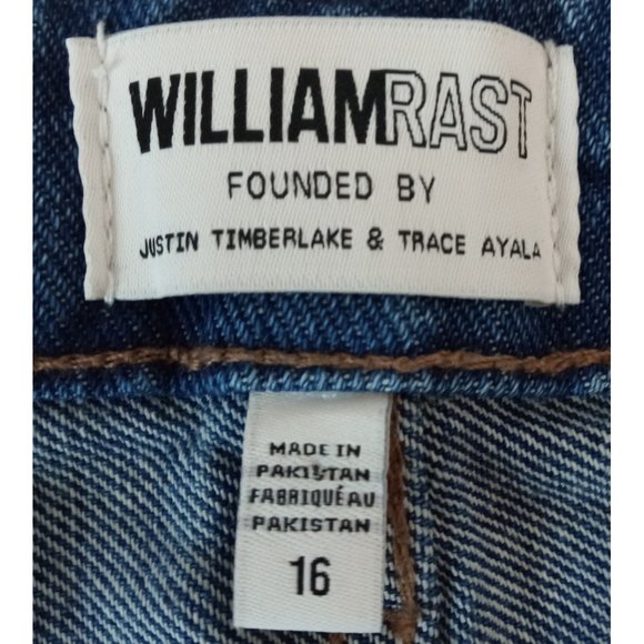 William Rast Fringe Distressed Jean Skirt Asymmetrical Light Wash Plus Sz 16 - Picture 3 of 5